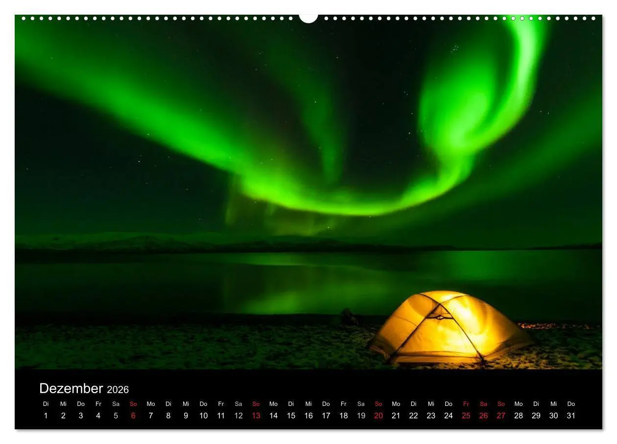 Bild: 9783516192315 | Nordlichter (Wandkalender 2026 DIN A2 quer), CALVENDO Monatskalender