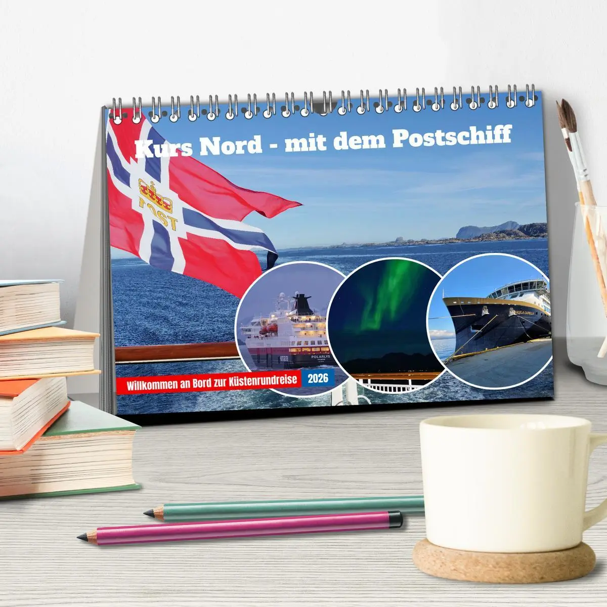 Bild: 9783457302415 | Kurs Nord - mit dem Postschiff (Tischkalender 2026 DIN A5 quer),...