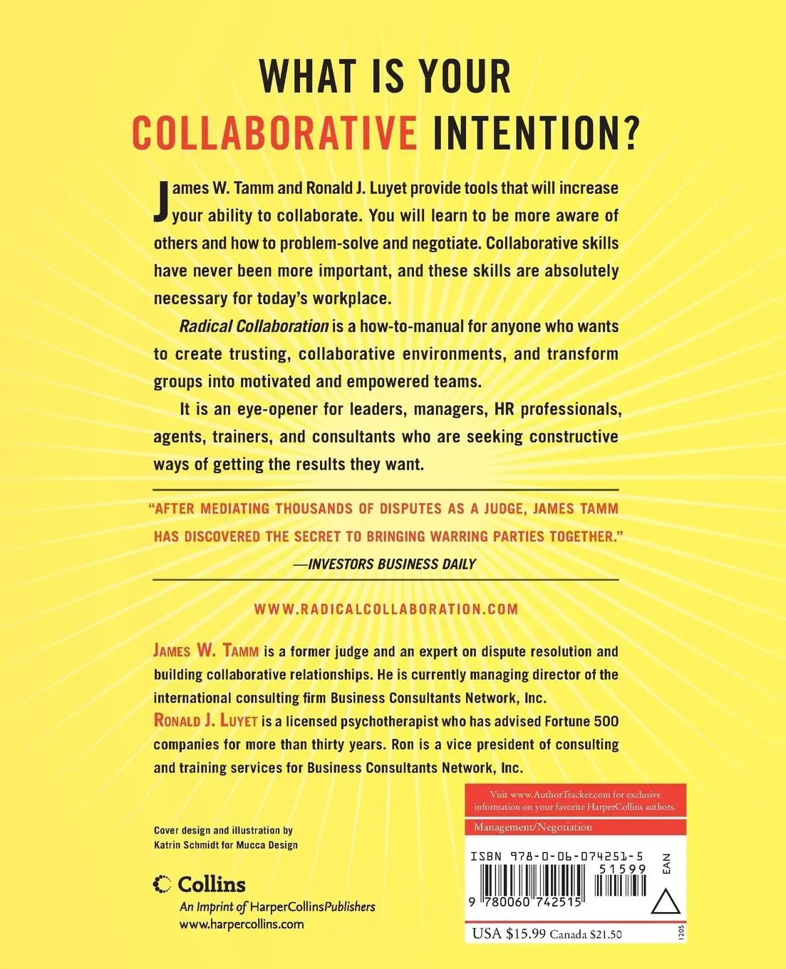 Rückseite: 9780060742515 | Radical Collaboration | James W Tamm (u. a.) | Taschenbuch | XIX