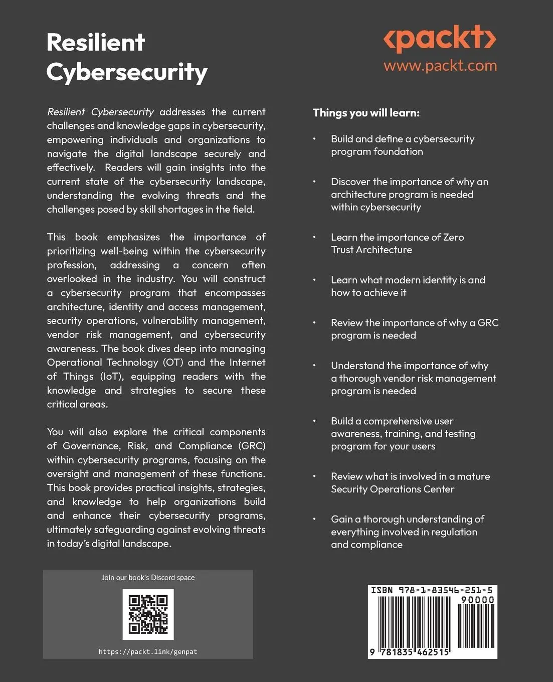Rückseite: 9781835462515 | Resilient Cybersecurity | Mark Dunkerley | Taschenbuch | Englisch