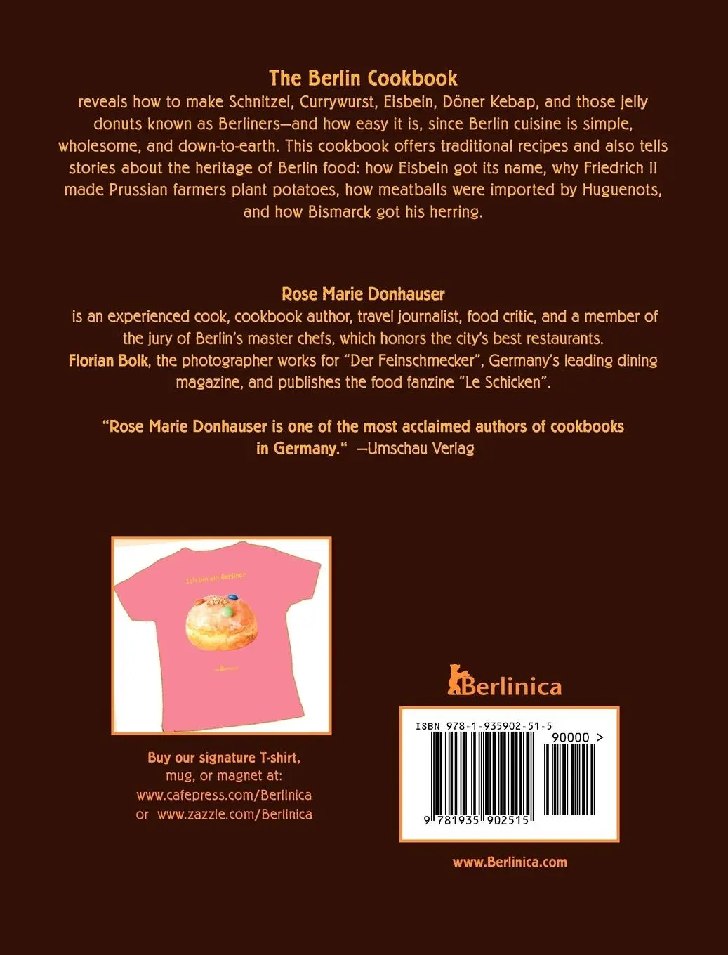 Rückseite: 9781935902515 | The Berlin Cookbook (Hardcover) | Rose Marie Donhauser | Buch | 2012