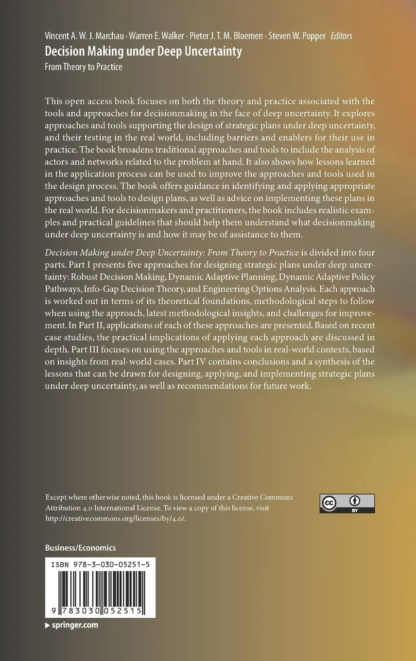 Rückseite: 9783030052515 | Decision Making under Deep Uncertainty | From Theory to Practice | xiv