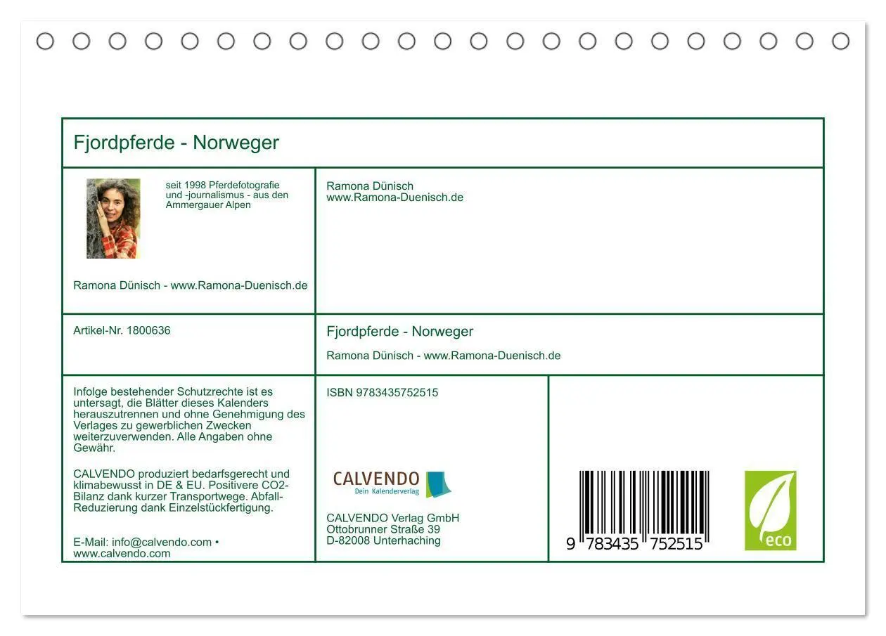 Bild: 9783435752515 | Fjordpferde - Norweger (Tischkalender 2025 DIN A5 quer), CALVENDO...