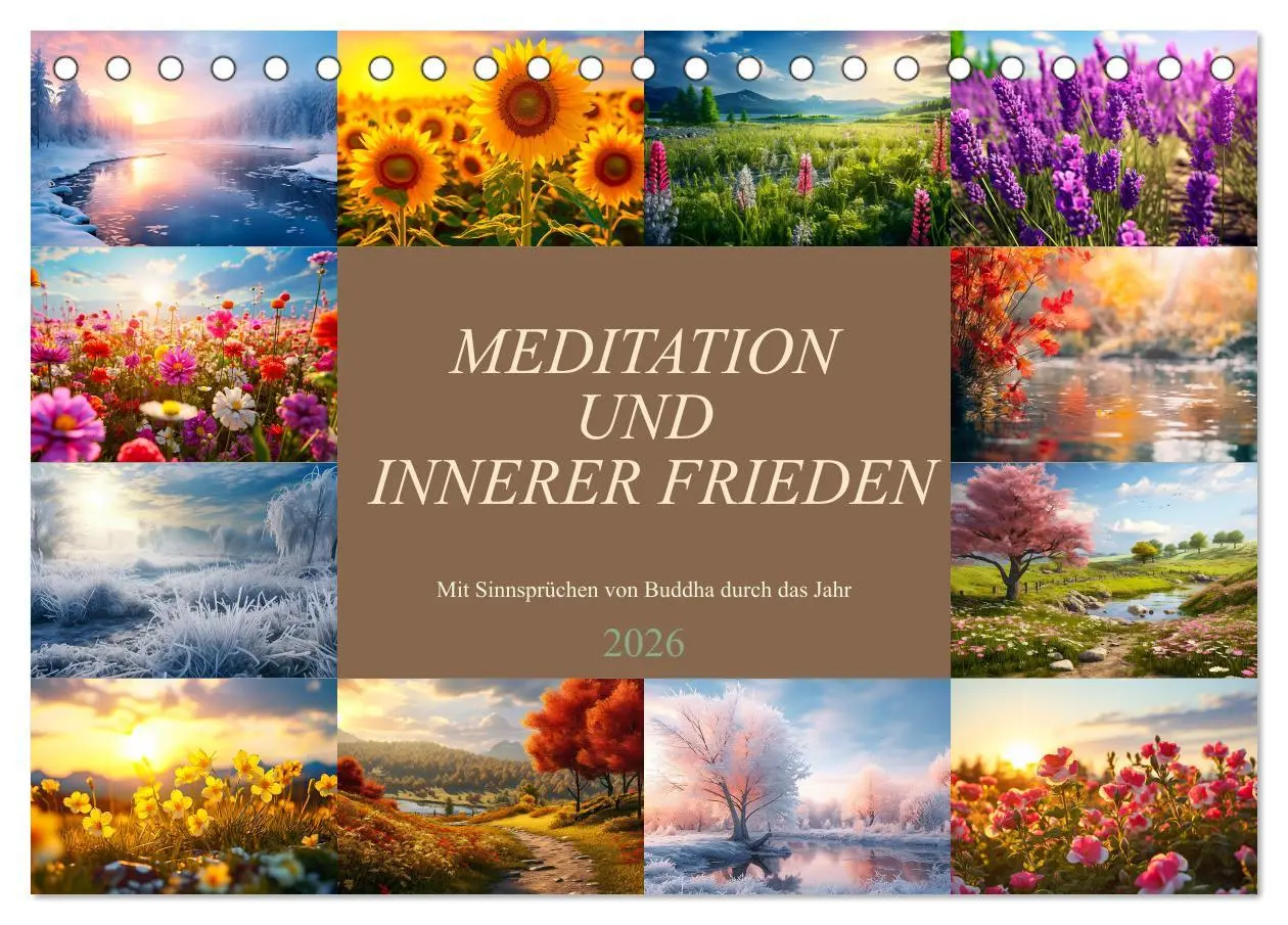 Cover: 9783457532515 | Meditation und innerer Frieden (Tischkalender 2026 DIN A5 quer),...