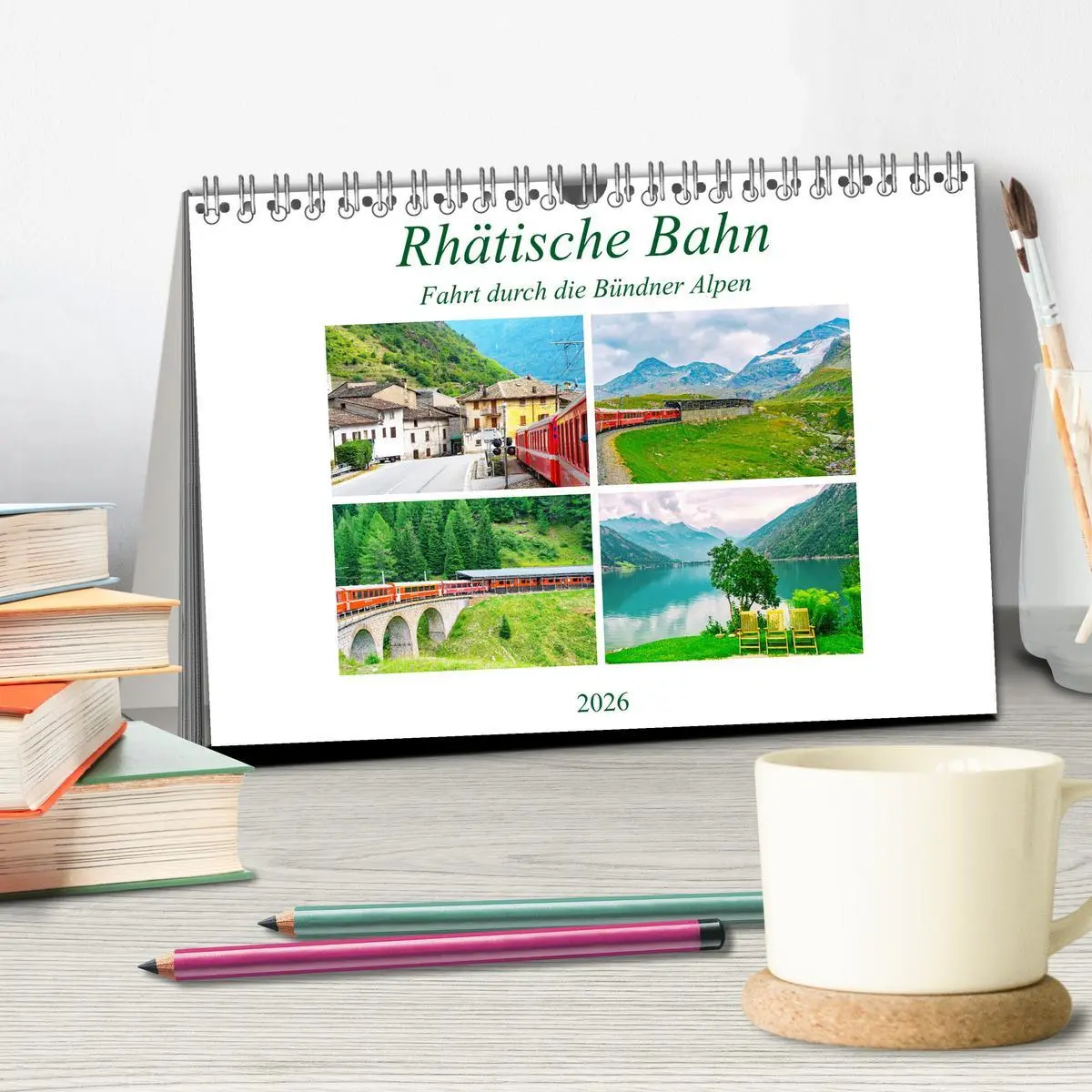 Bild: 9783457772515 | Rhätische Bahn - Fahrt durch die Bündner Alpen (Tischkalender 2026...