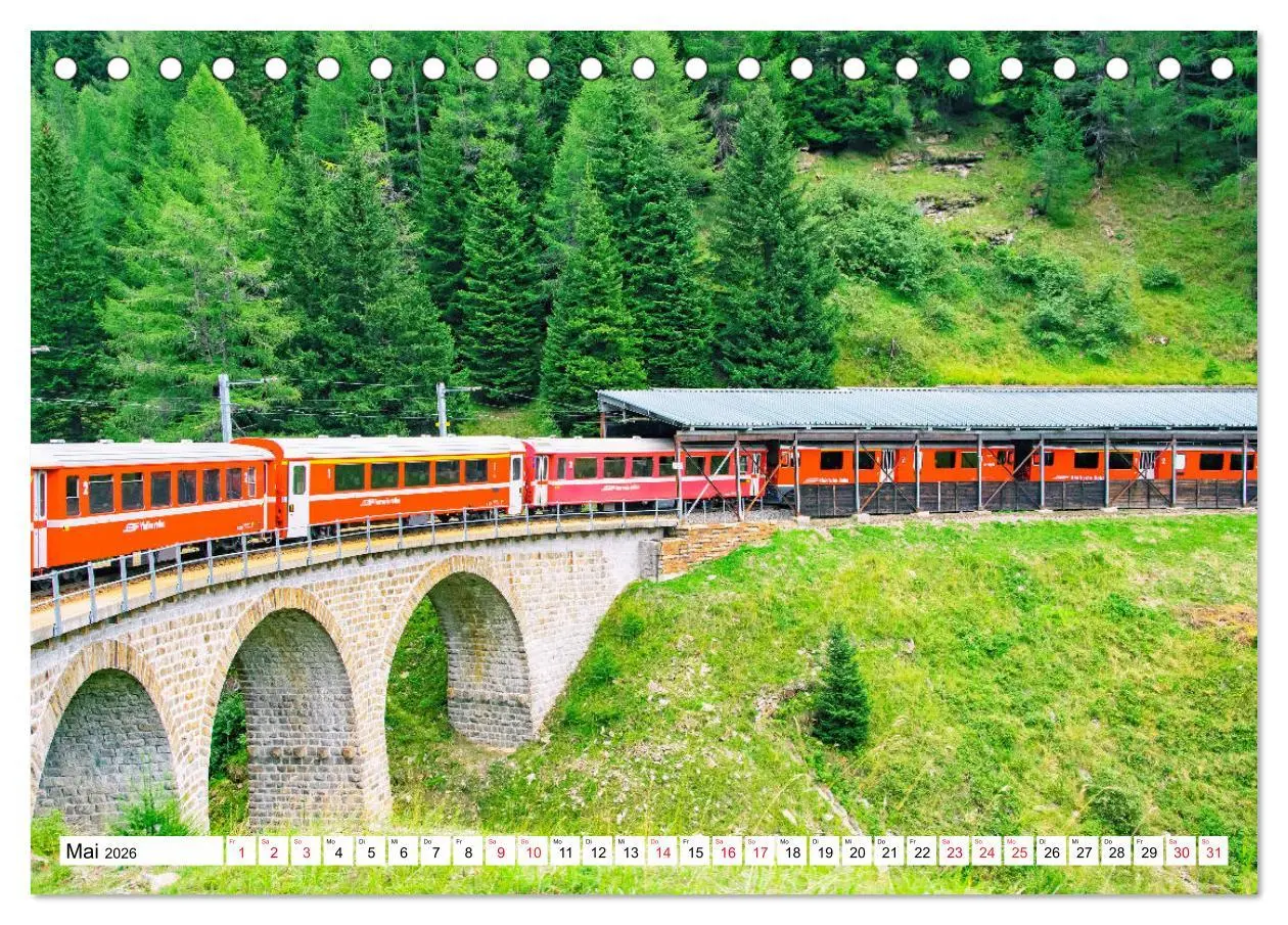 Bild: 9783457772515 | Rhätische Bahn - Fahrt durch die Bündner Alpen (Tischkalender 2026...