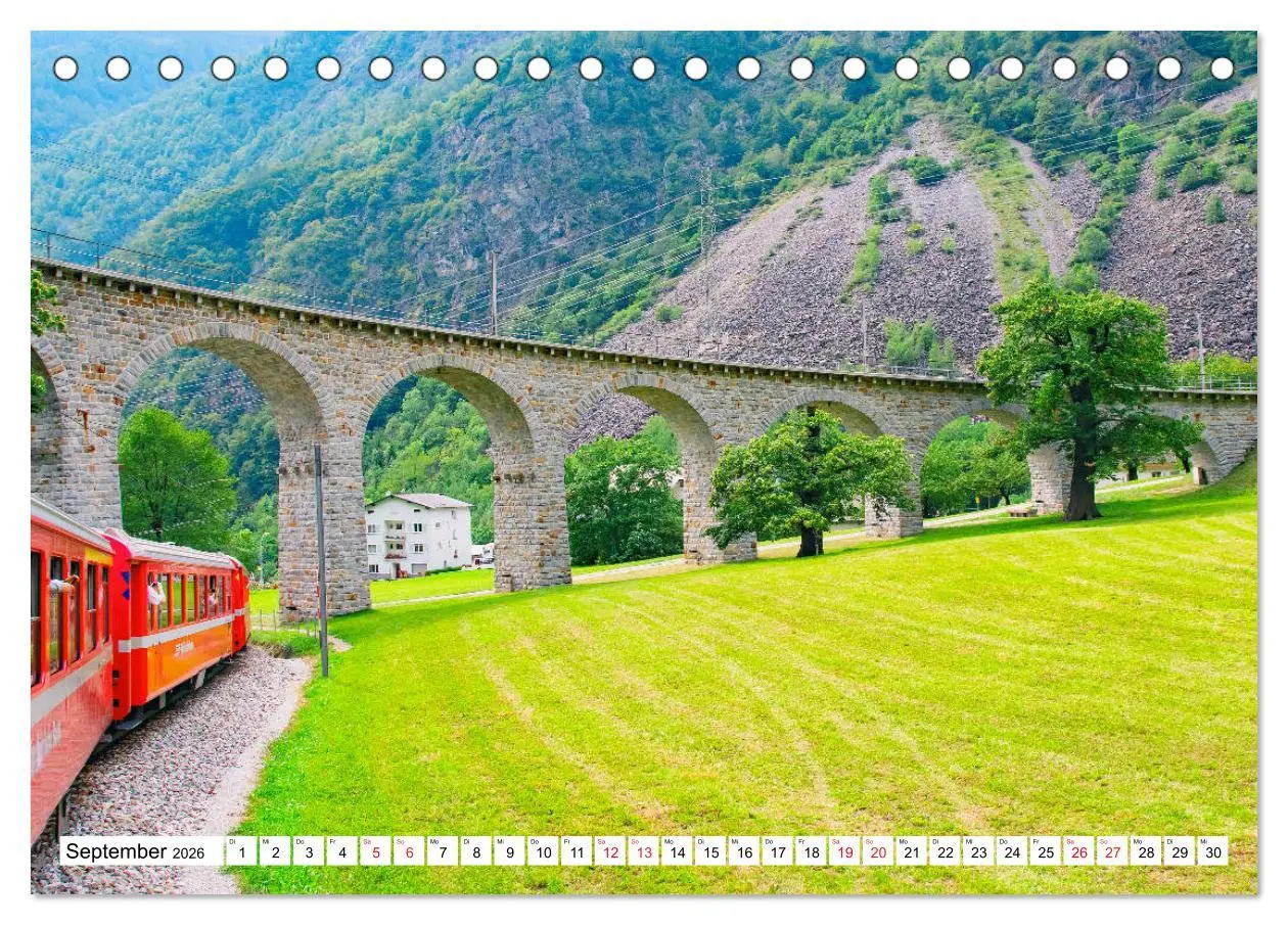 Bild: 9783457772515 | Rhätische Bahn - Fahrt durch die Bündner Alpen (Tischkalender 2026...