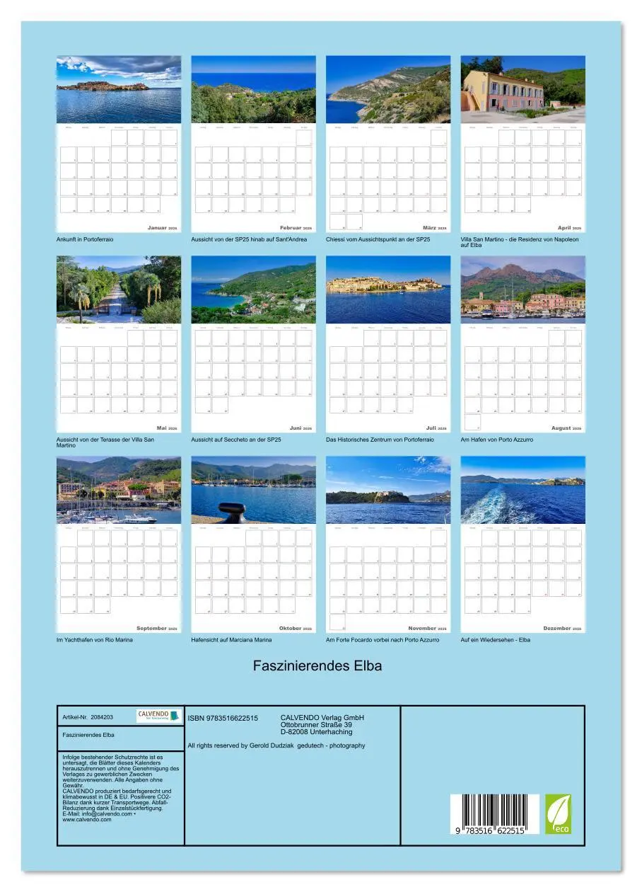 Bild: 9783516622515 | Faszinierendes Elba (Wandkalender 2026 DIN A3 hoch), CALVENDO...