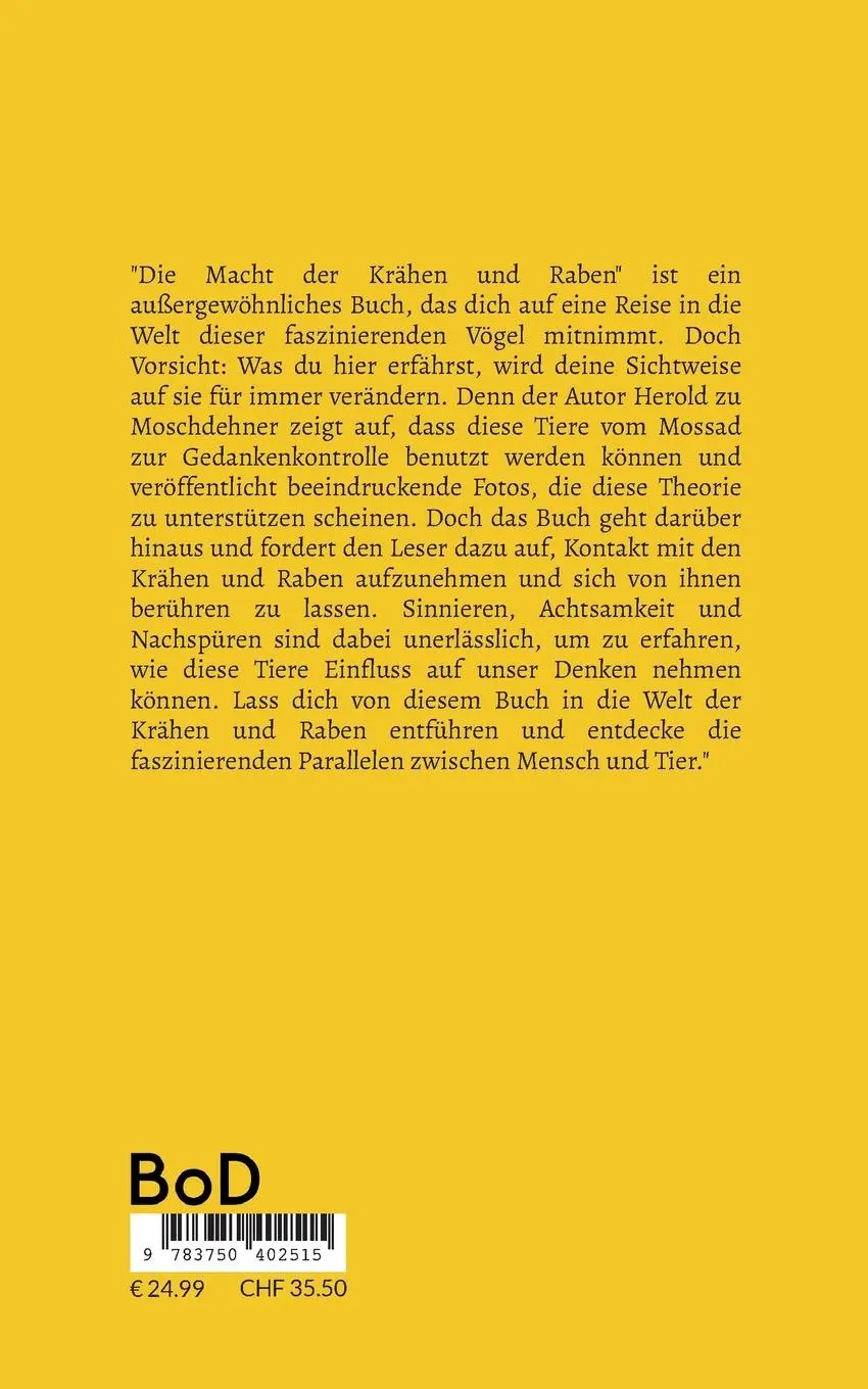 Rückseite: 9783750402515 | Die Macht der Krähen und Raben | Wie sie die Menschheit lenken | Buch