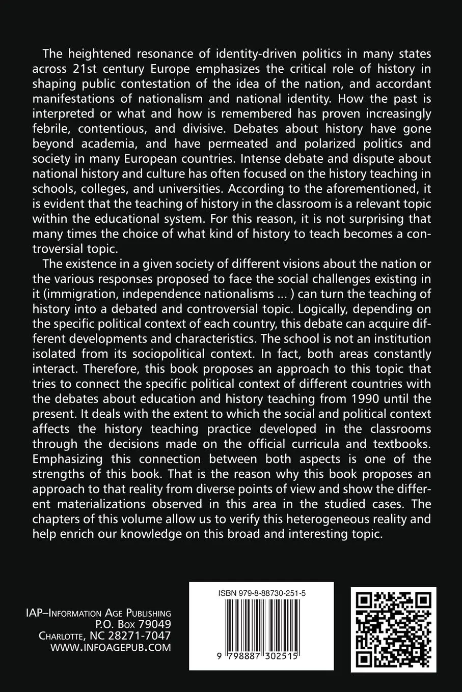 Rückseite: 9798887302515 | Conflicts in History Education in Europe | Ander Delgado (u. a.)