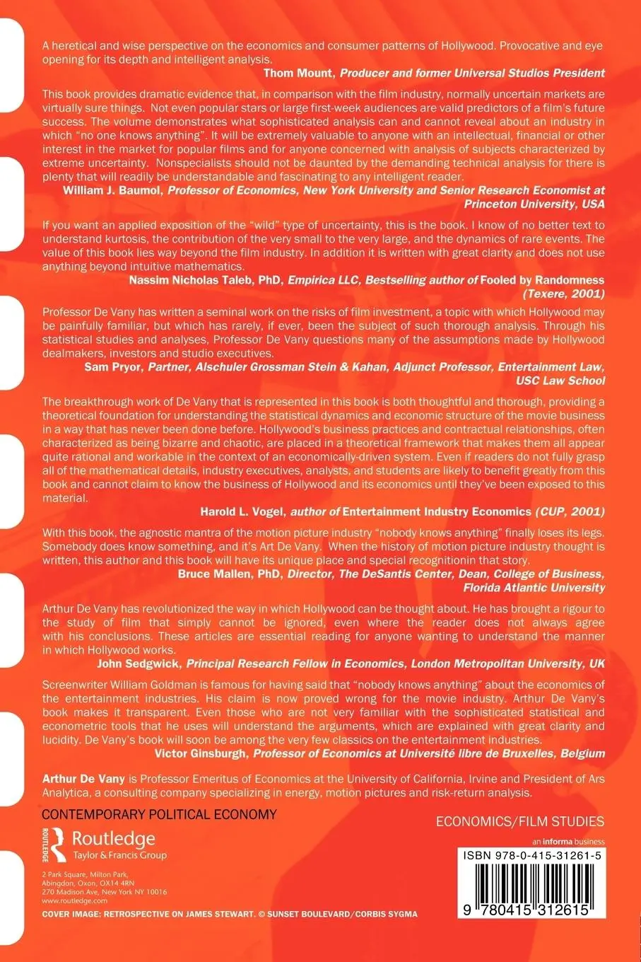 Rückseite: 9780415312615 | Hollywood Economics | How Extreme Uncertainty Shapes the Film Industry