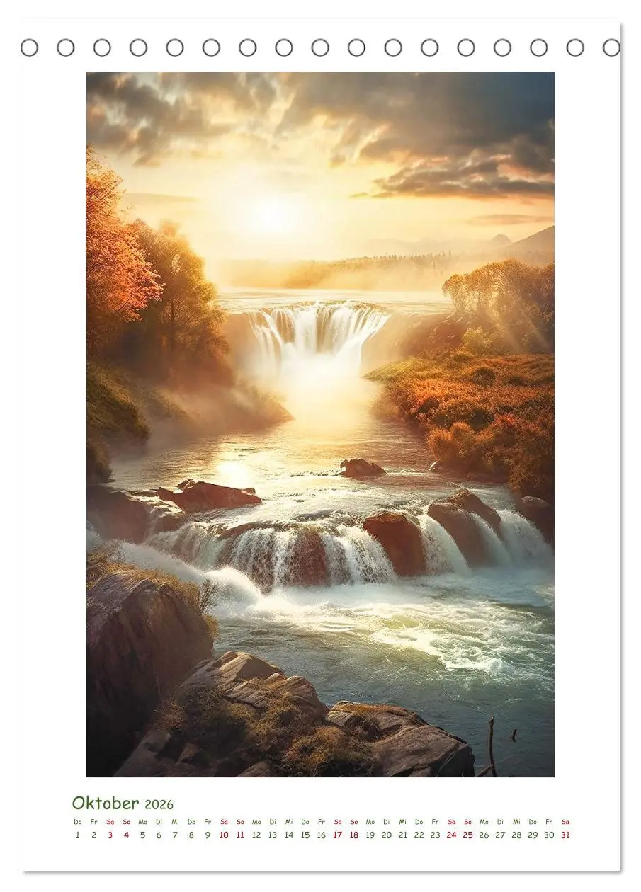 Bild: 9783516302615 | Malerische Wasserfälle (Tischkalender 2026 DIN A5 hoch), CALVENDO...