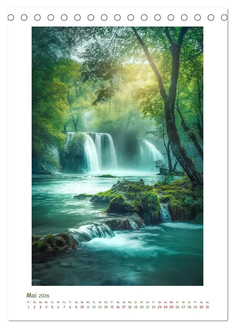 Bild: 9783516302615 | Malerische Wasserfälle (Tischkalender 2026 DIN A5 hoch), CALVENDO...