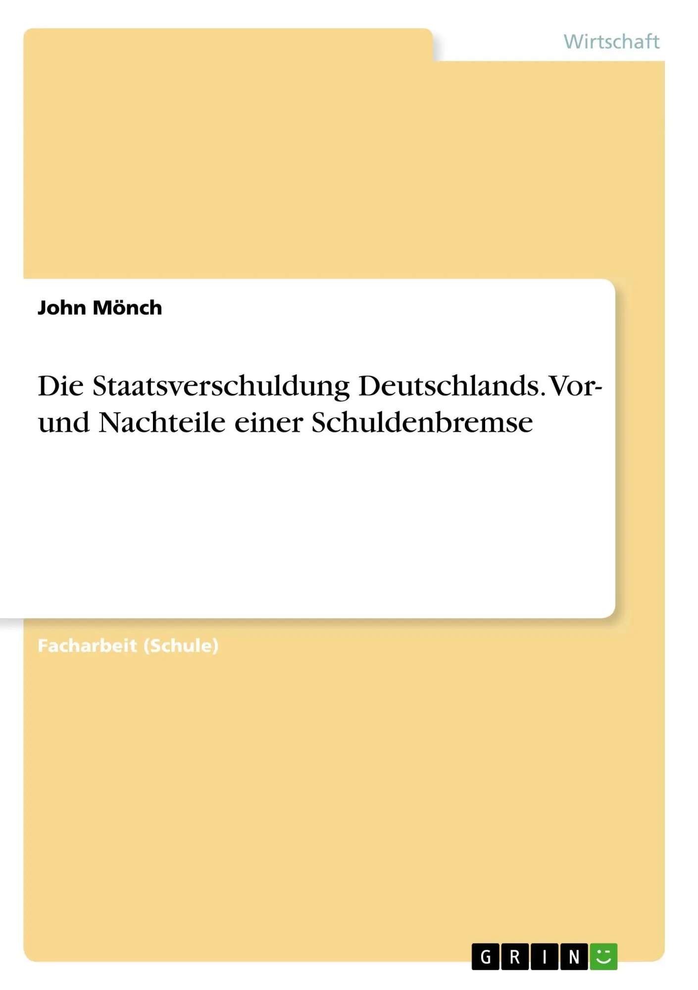 Cover: 9783668632615 | Die Staatsverschuldung Deutschlands. Vor- und Nachteile einer...