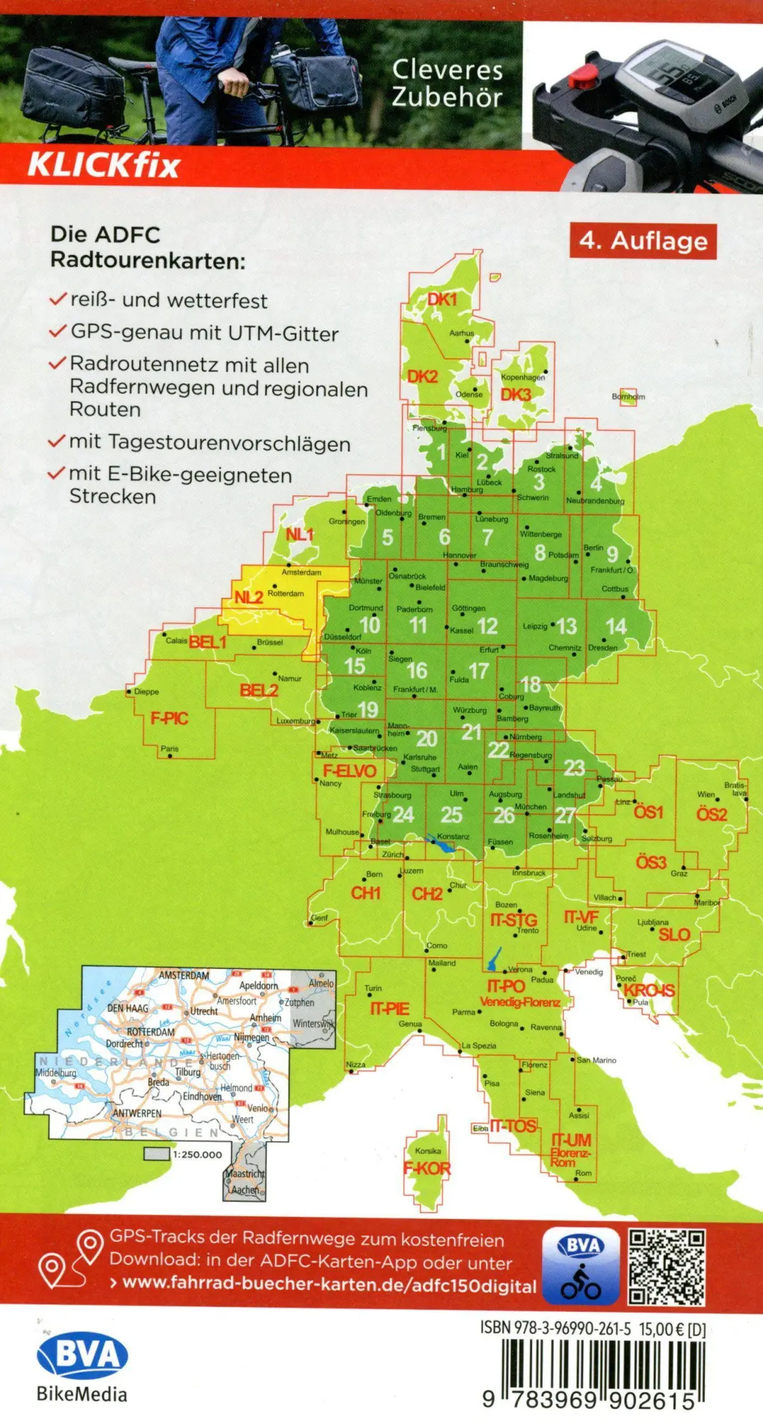 Bild: 9783969902615 | BVA ADFC Radtourenkarte Niederlande Süd, mit Knotenpunkten 1:150.000