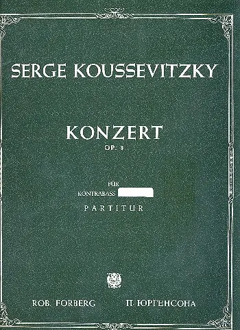 Cover: 9790206102615 | Konzert fis-Moll op.3 für Kontrabass und Orchester Studienpartitur...