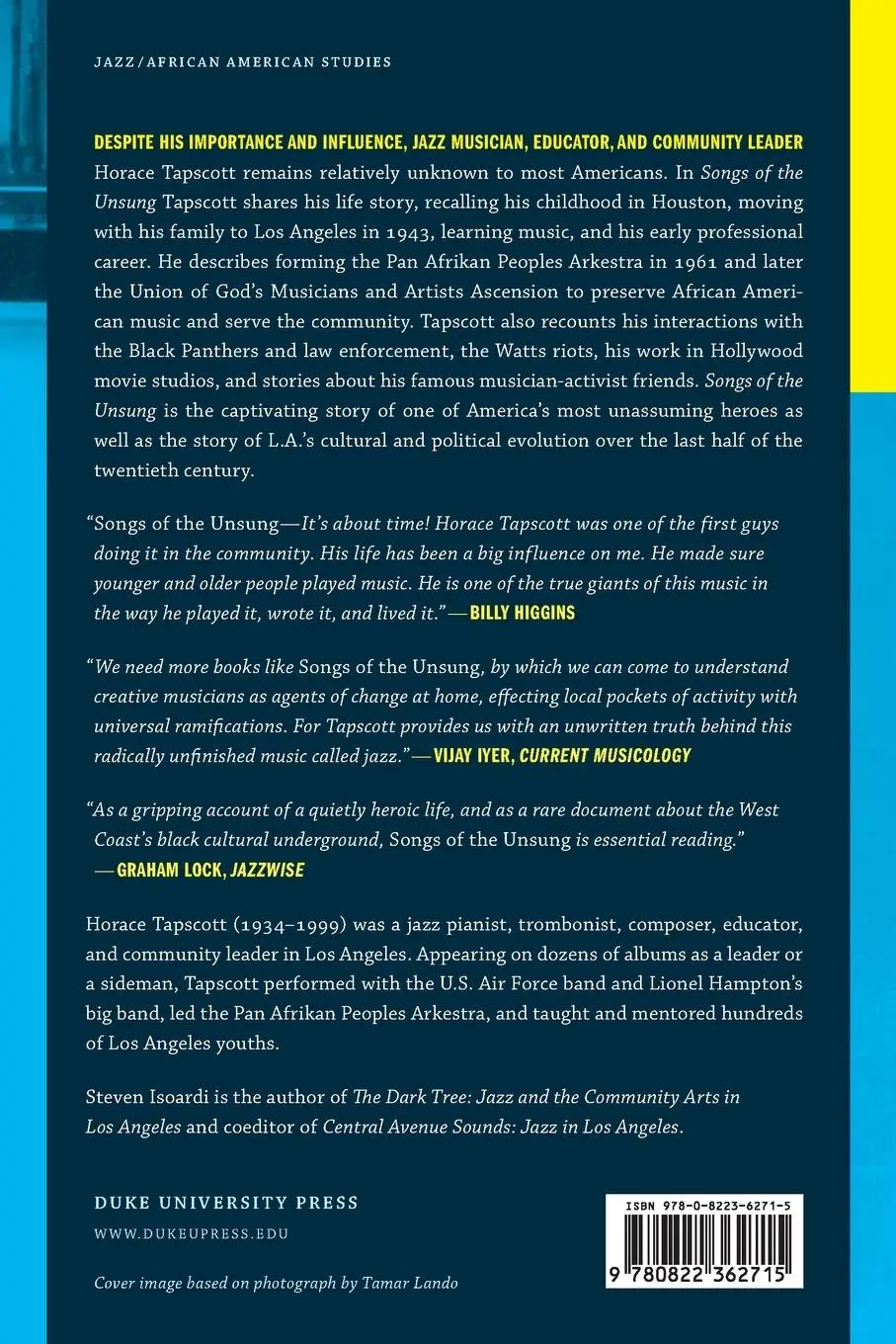 Rückseite: 9780822362715 | Songs of the Unsung | Horace Tapscott | Taschenbuch | Englisch | 2016
