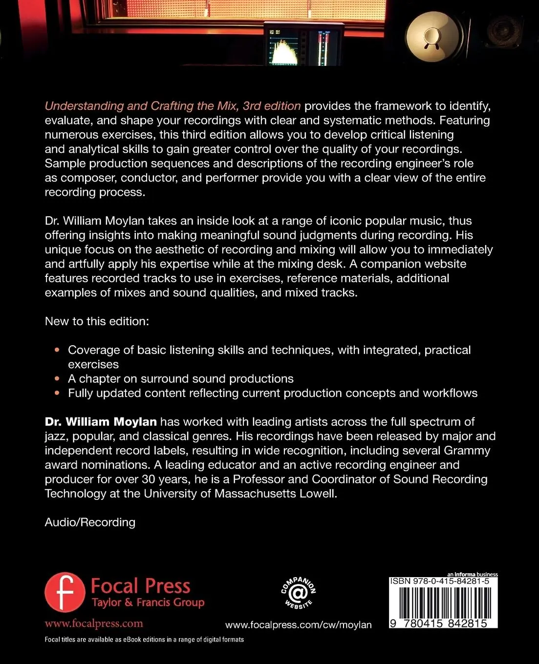 Rückseite: 9780415842815 | Understanding and Crafting the Mix | The Art of Recording | Moylan