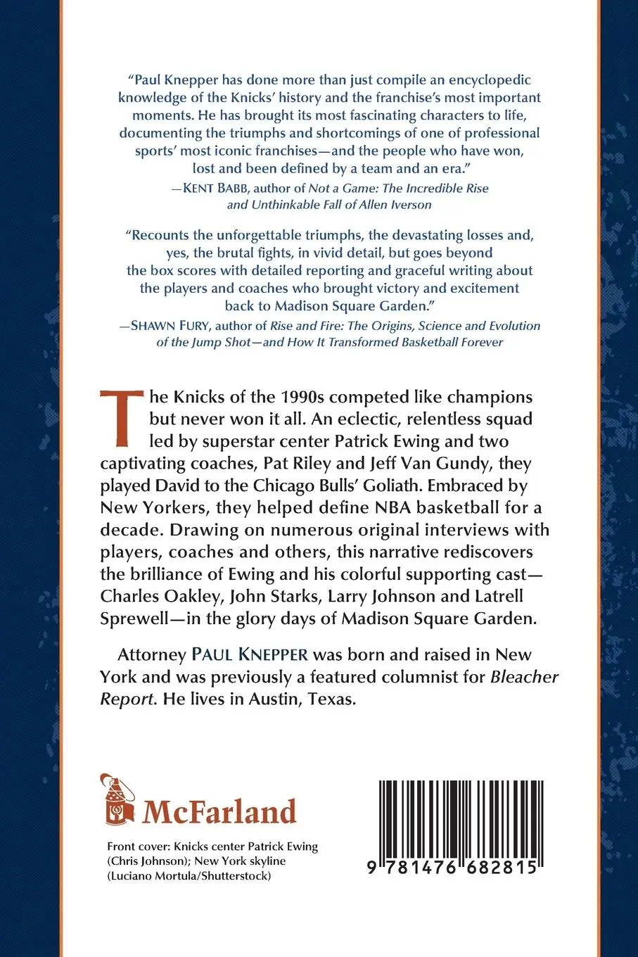 Rückseite: 9781476682815 | The Knicks of the Nineties | Paul Knepper | Taschenbuch | Englisch