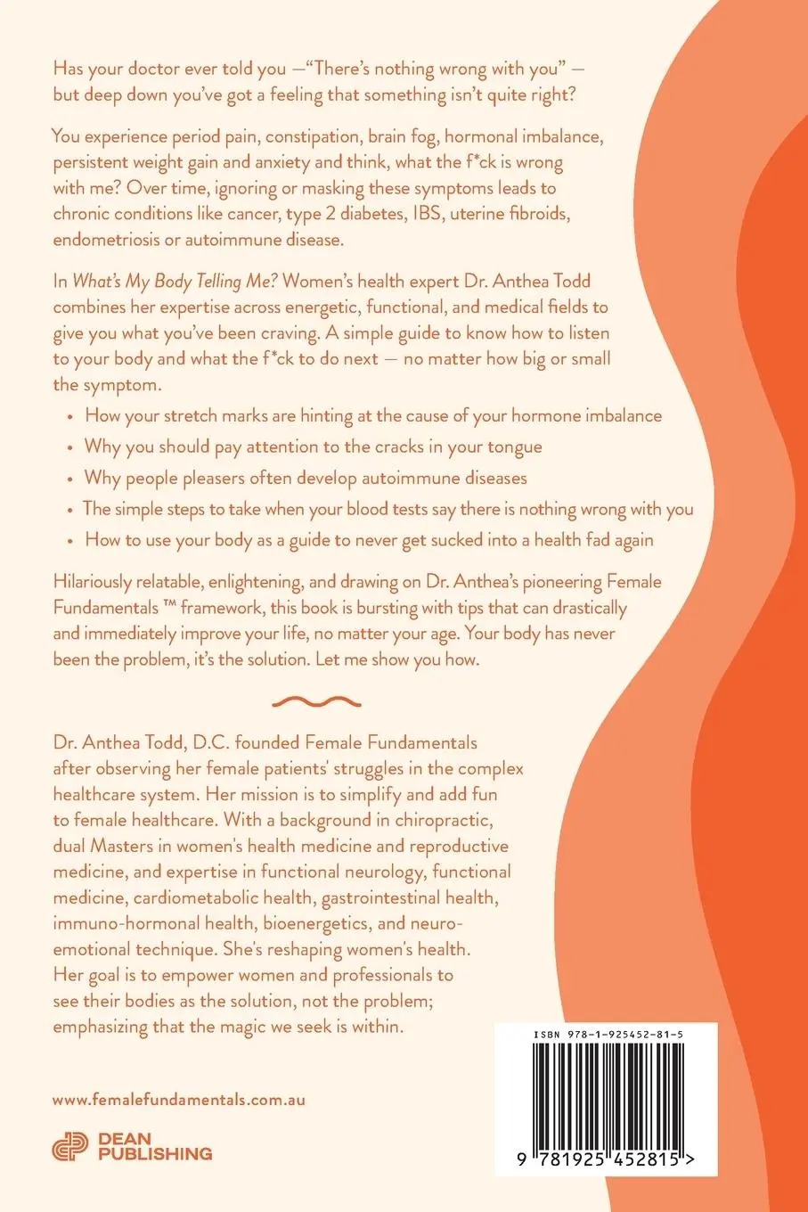 Rückseite: 9781925452815 | What's My Body Telling Me? | Anthea Todd | Taschenbuch | Englisch