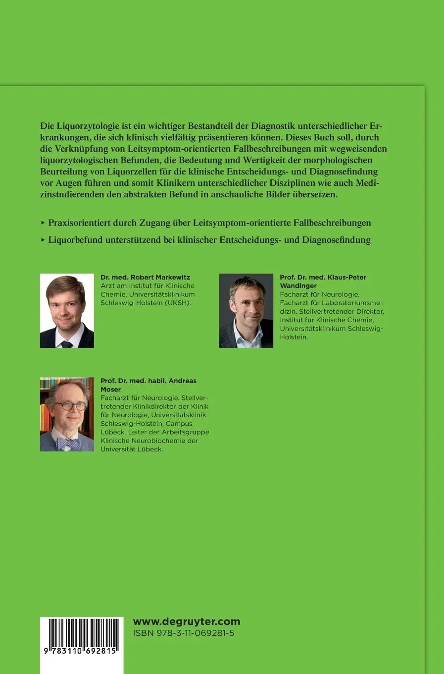 Rückseite: 9783110692815 | Klinische Liquorzytologie | Robert Markewitz (u. a.) | Buch | IX