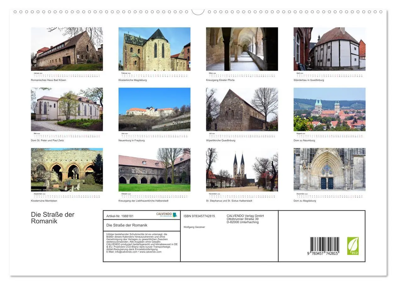 Bild: 9783457742815 | Die Straße der Romanik (hochwertiger Premium Wandkalender 2026 DIN...