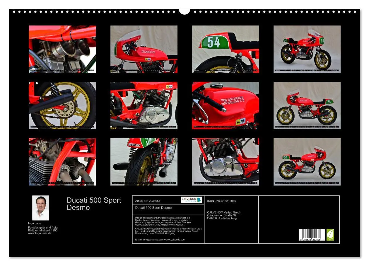 Bild: 9783516212815 | Ducati 500 Sport Desmo (Wandkalender 2026 DIN A2 quer), CALVENDO...