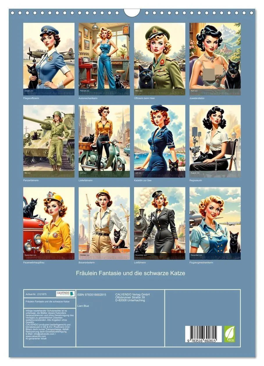 Bild: 9783516692815 | Fräulein Fantasie und die schwarze Katze (Wandkalender 2026 DIN A3...