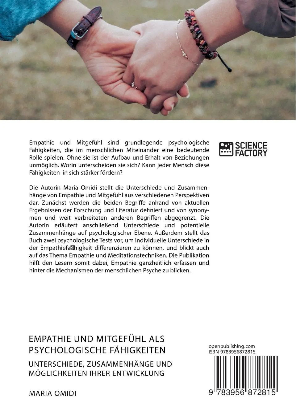 Rückseite: 9783956872815 | Empathie und Mitgefühl als psychologische Fähigkeiten | Maria Omidi
