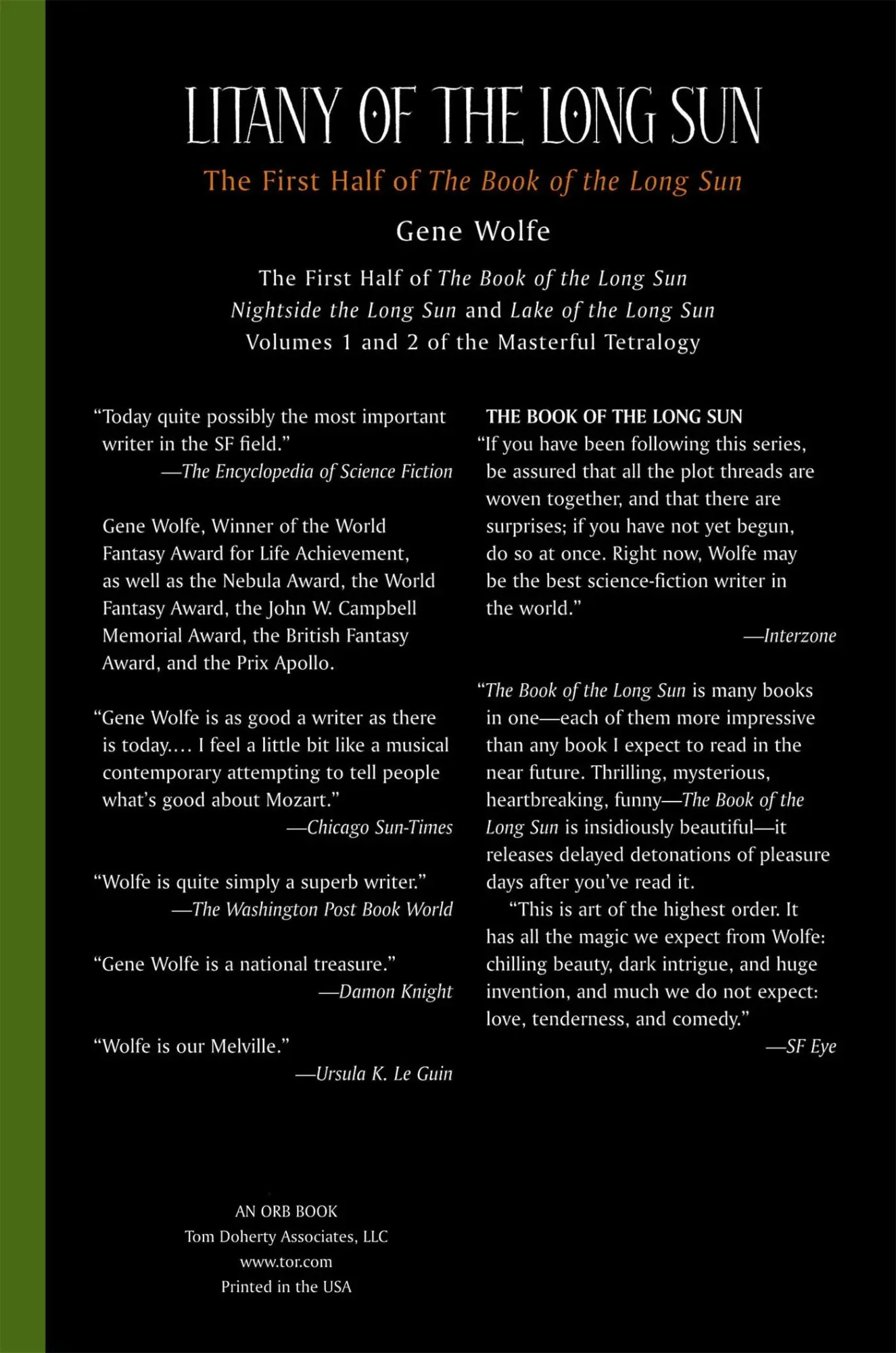 Rückseite: 9780312872915 | Litany of the Long Sun | The First Half of 'The Book of the Long Sun'