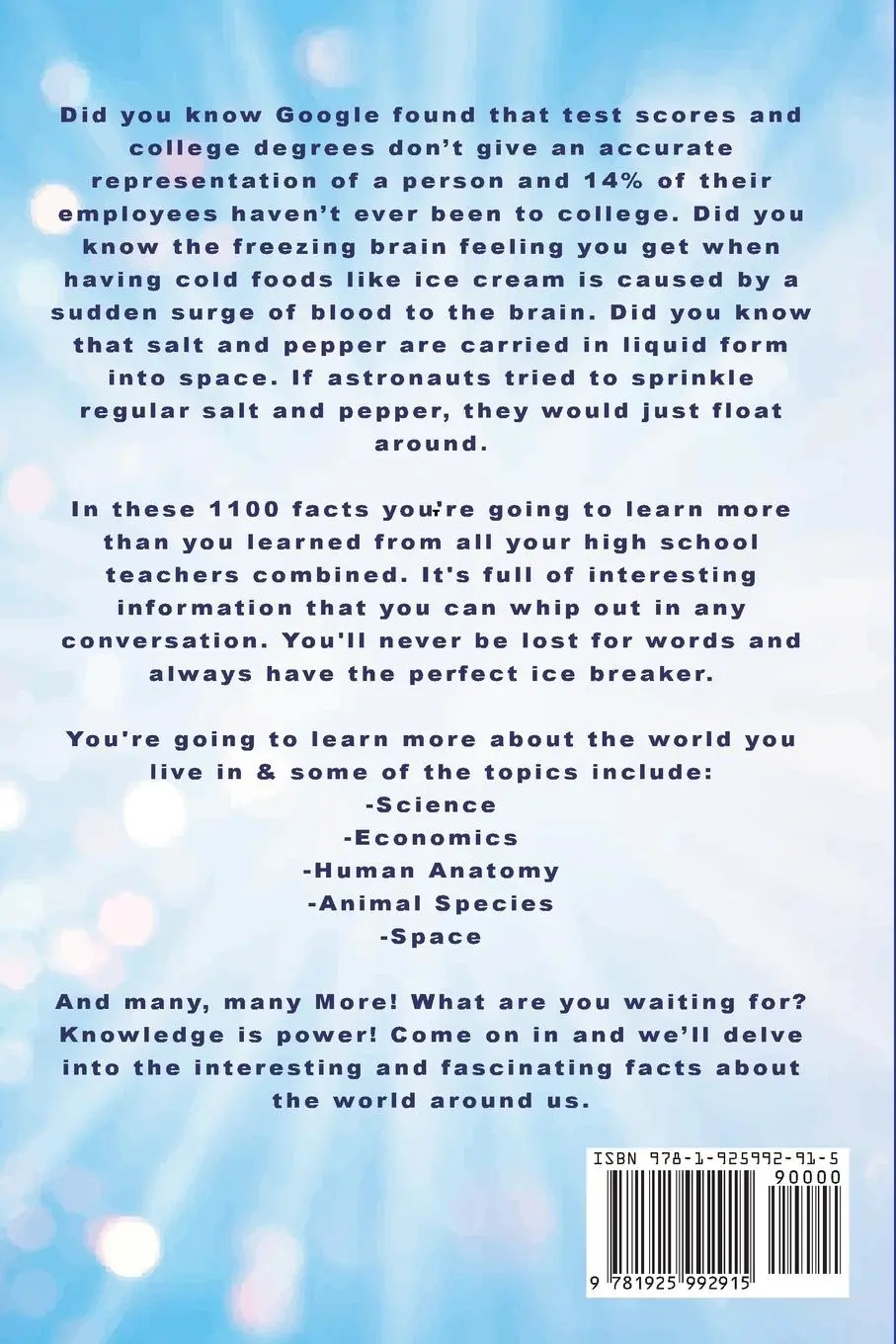 Rückseite: 9781925992915 | 1100 Crazy Fun &amp; Random Facts You Won't Believe - The Knowledge...