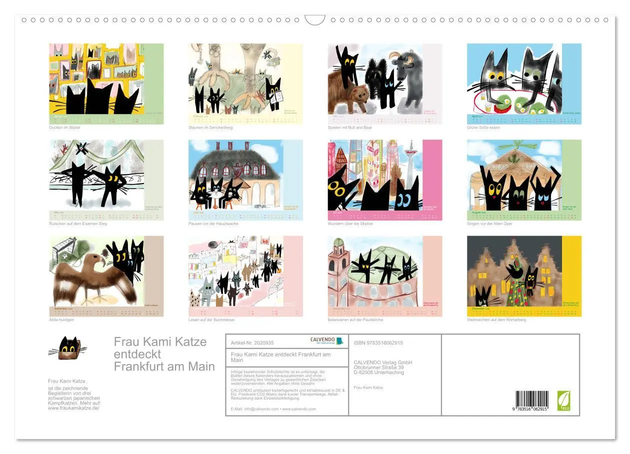 Bild: 9783516062915 | Frau Kami Katze entdeckt Frankfurt am Main (Wandkalender 2026 DIN...