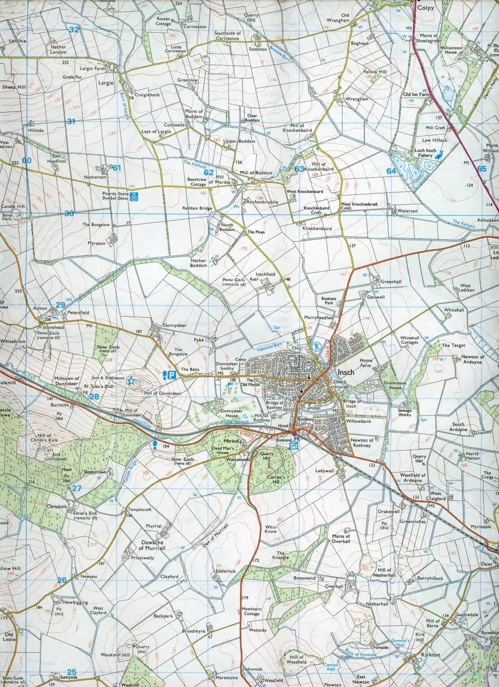 Bild: 9780319243015 | Correen Hills &amp; Glenlivet, Bennachie &amp; Ladder Hills, Insch &amp; Rhynie