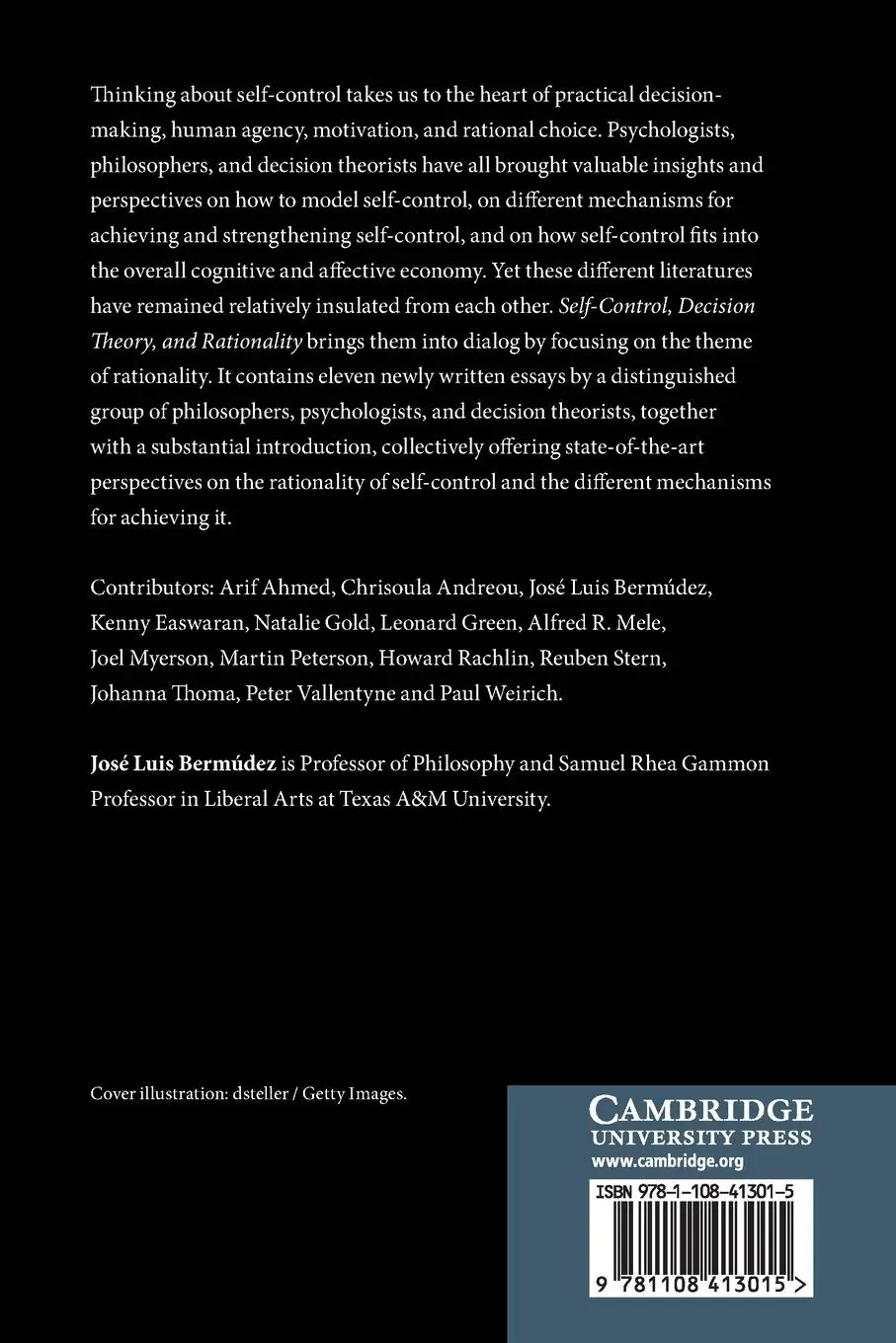 Rückseite: 9781108413015 | Self-Control, Decision Theory, and Rationality | José Luis Bermúdez