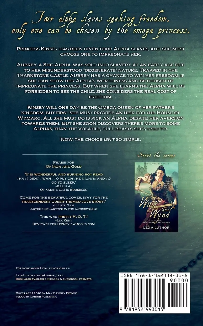 Rückseite: 9781952993015 | Of Iron and Gold | An F/F Omegaverse Fantasy Romance | Lexa Luthor