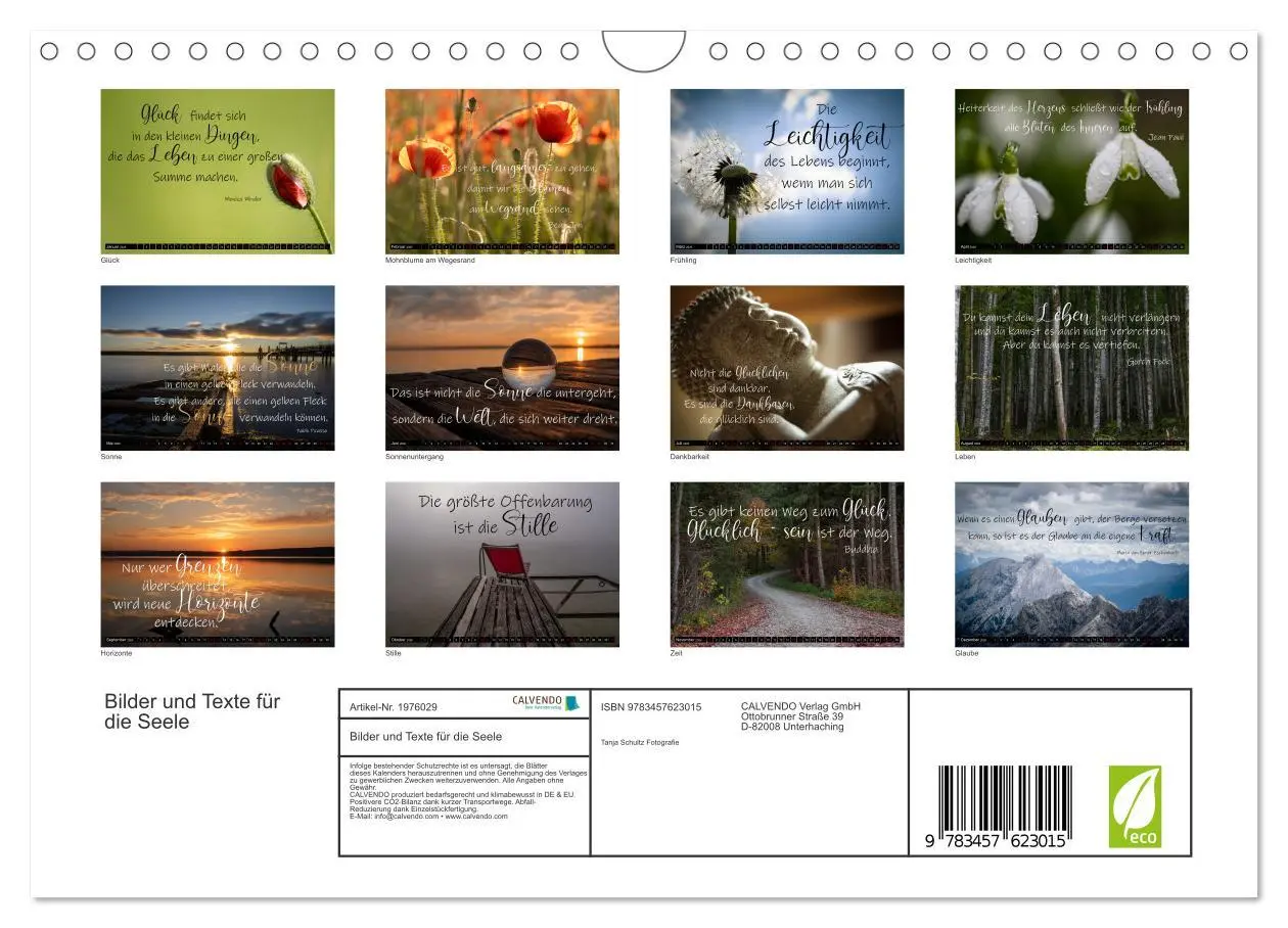 Bild: 9783457623015 | Bilder und Texte für die Seele (Wandkalender 2026 DIN A4 quer),...