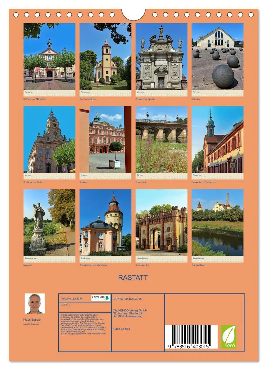 Bild: 9783516403015 | RASTATT (Wandkalender 2026 DIN A4 hoch), CALVENDO Monatskalender