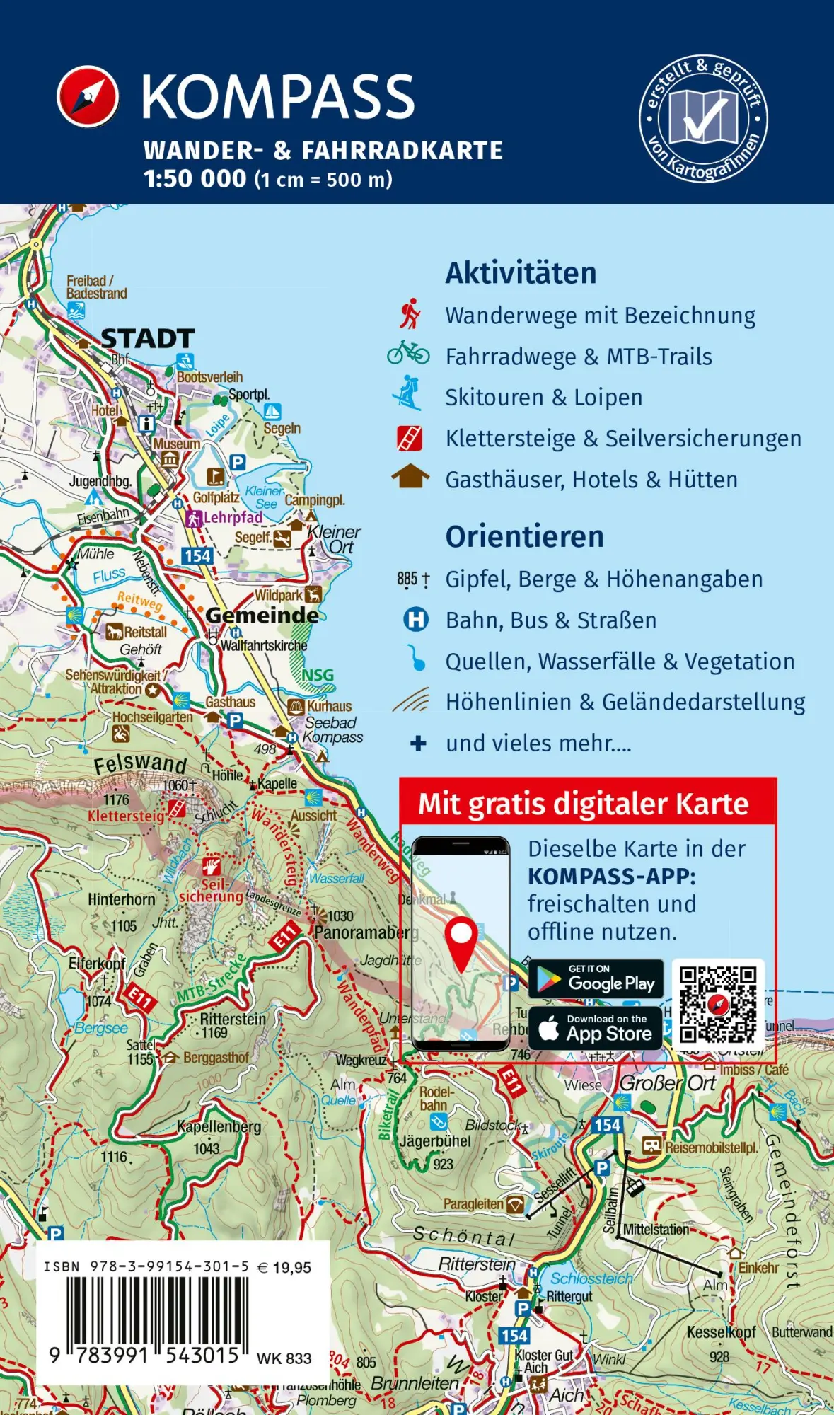 Rückseite: 9783991543015 | KOMPASS Wanderkarten-Set 833 Eifel (4 Karten) 1:50.000 | (Land-)Karte