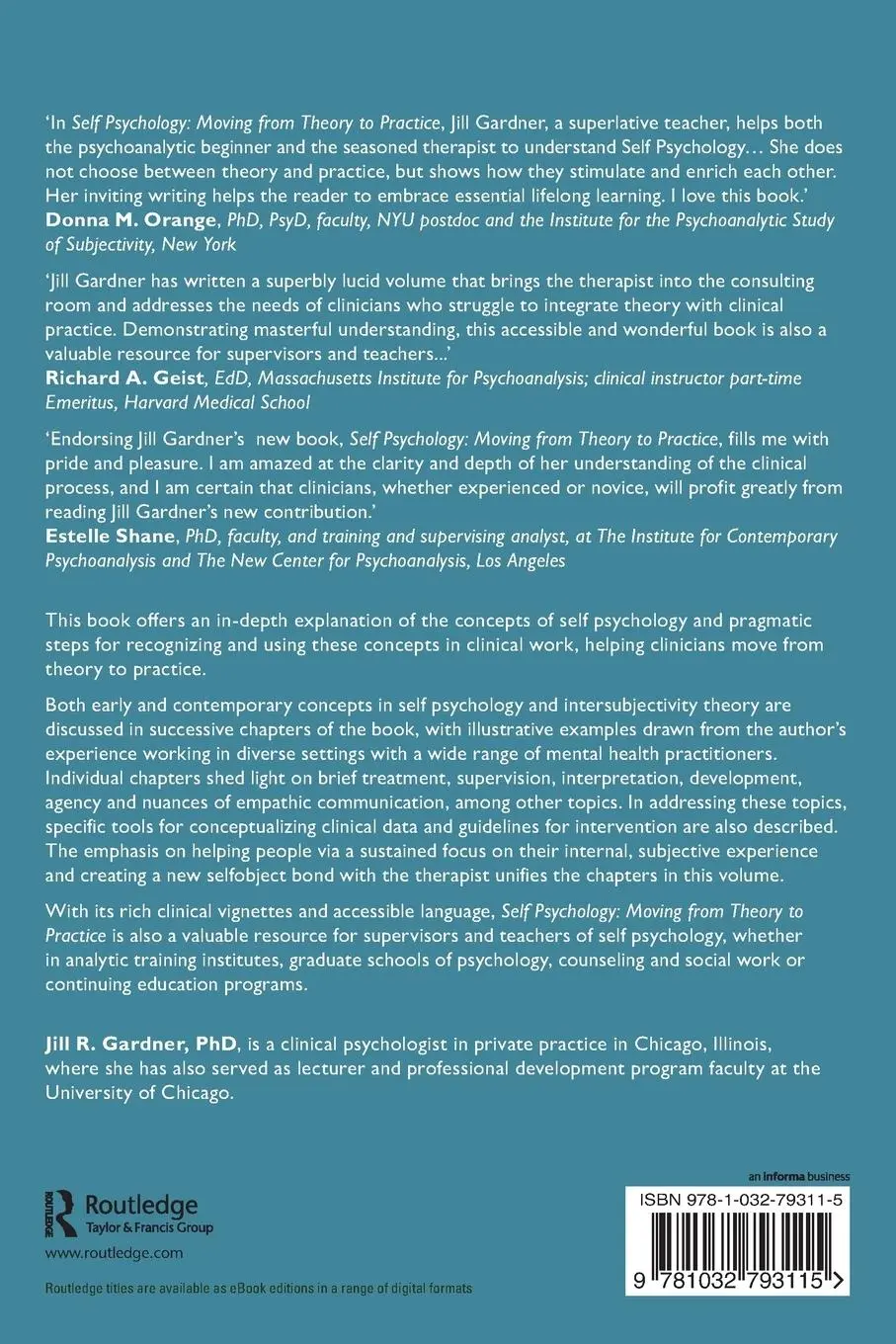 Rückseite: 9781032793115 | Self Psychology | Moving from Theory to Practice | Jill Gardner | Buch