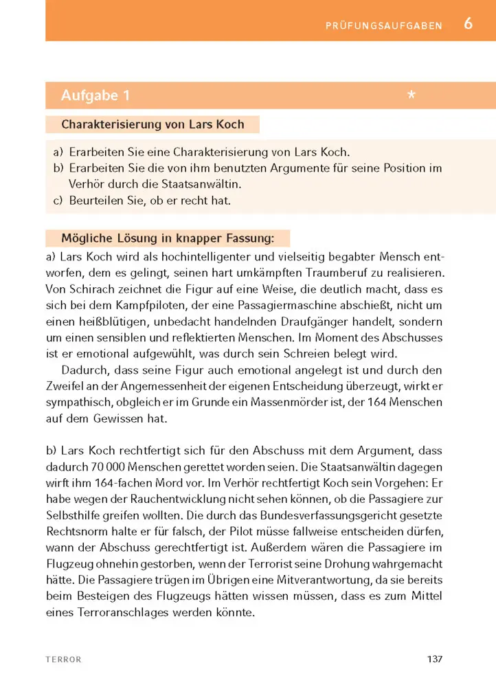 Bild: 9783129303115 | Terror von Ferdinand von Schirach | Textanalyse und Interpretation