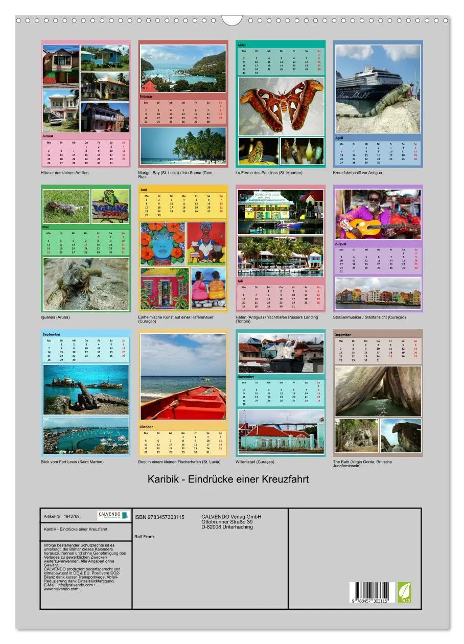 Bild: 9783457303115 | Karibik - Eindrücke einer Kreuzfahrt (Wandkalender 2026 DIN A2...