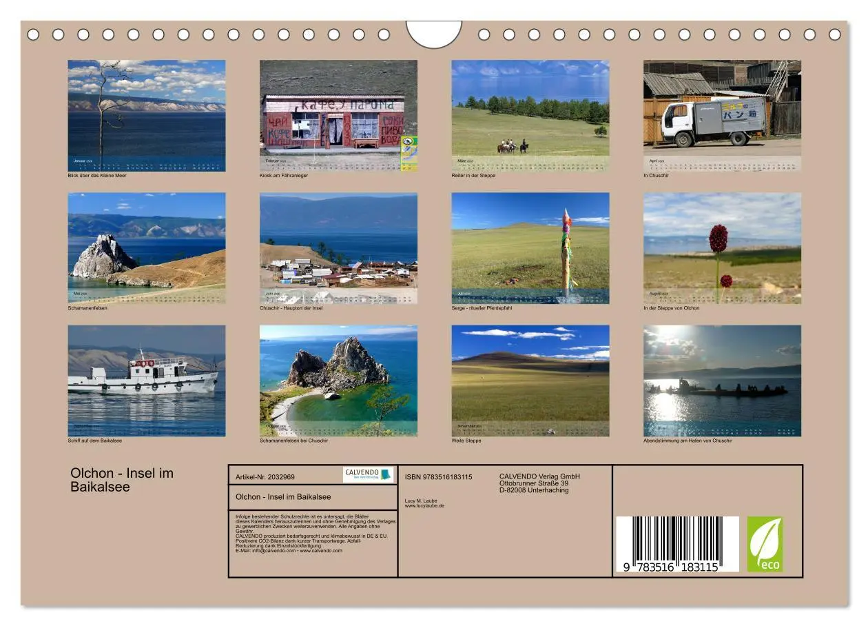Bild: 9783516183115 | Olchon - Insel im Baikalsee (Wandkalender 2026 DIN A4 quer),...