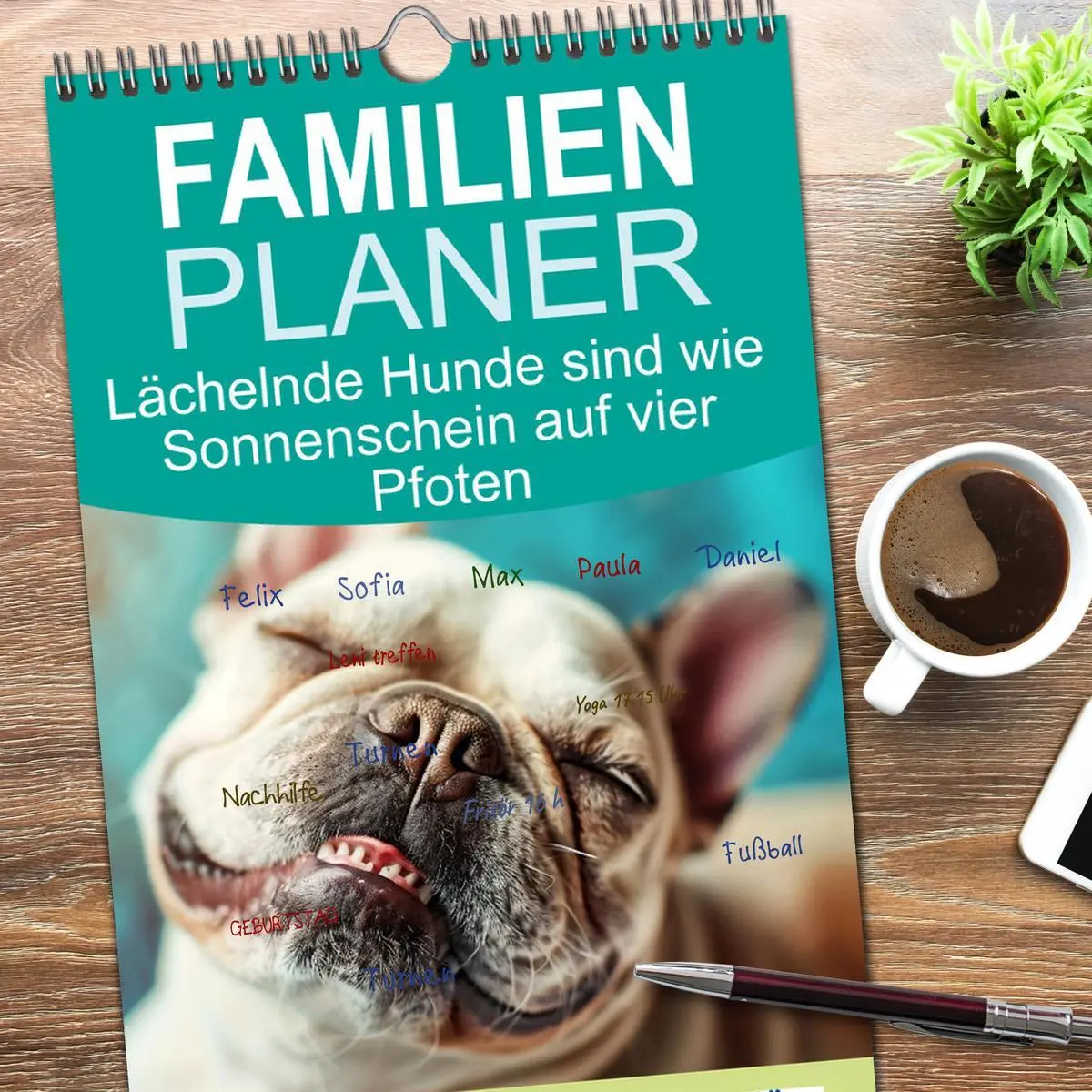 Bild: 9783516493115 | Familienplaner 2026 - Lächelnde Hunde sind wie Sonnenschein auf...