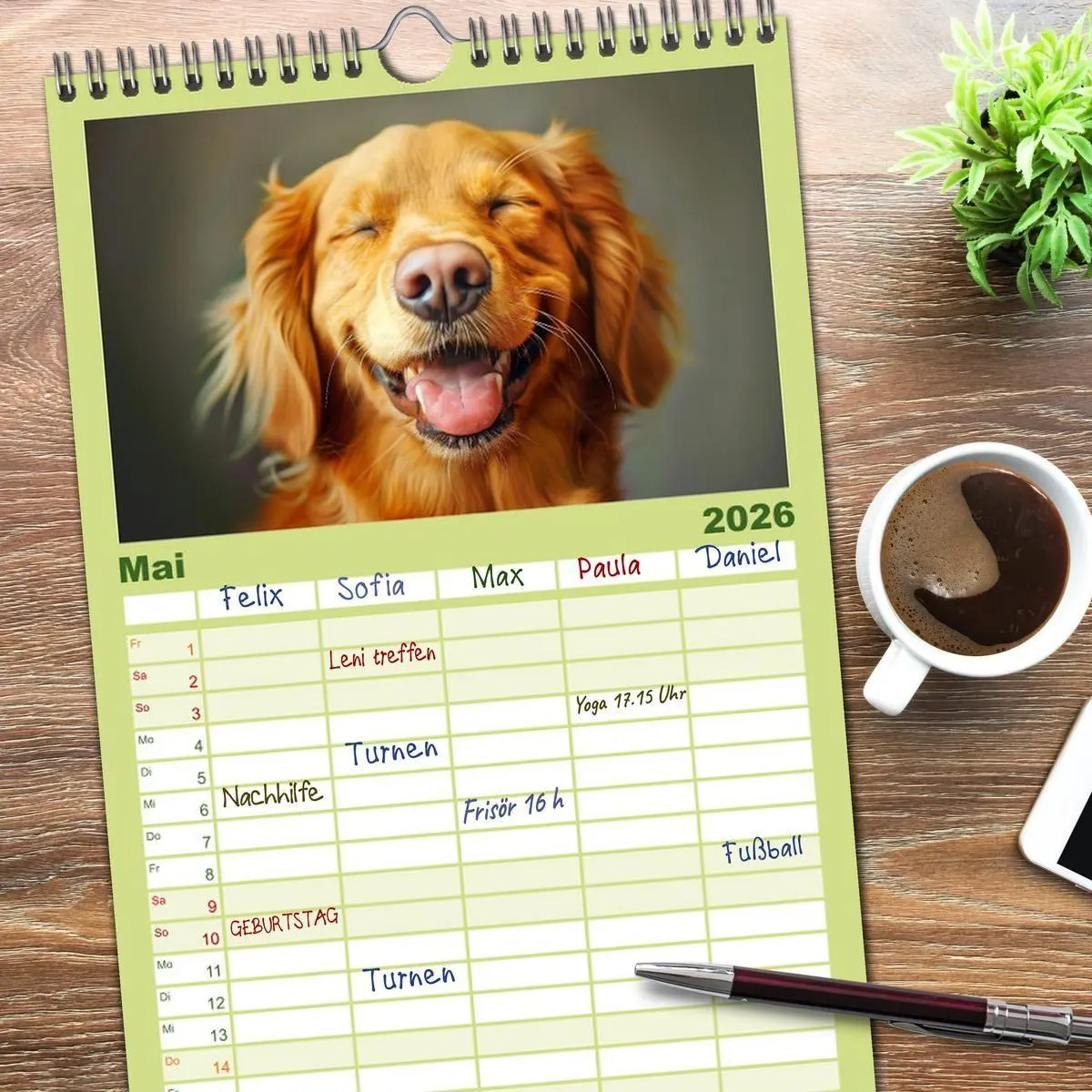 Bild: 9783516493115 | Familienplaner 2026 - Lächelnde Hunde sind wie Sonnenschein auf...