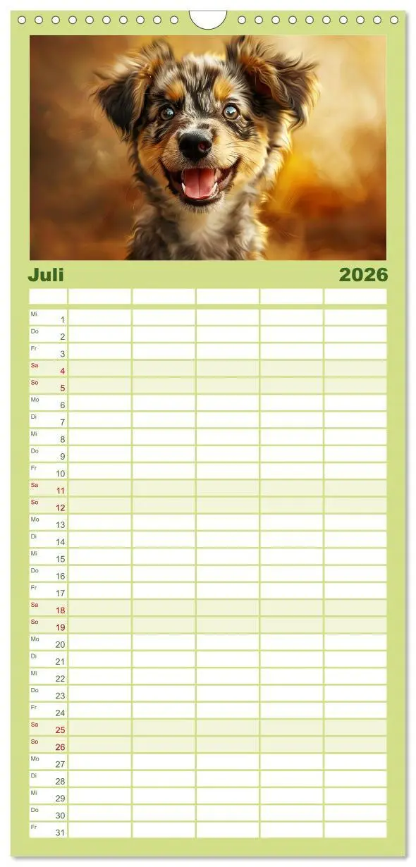 Bild: 9783516493115 | Familienplaner 2026 - Lächelnde Hunde sind wie Sonnenschein auf...