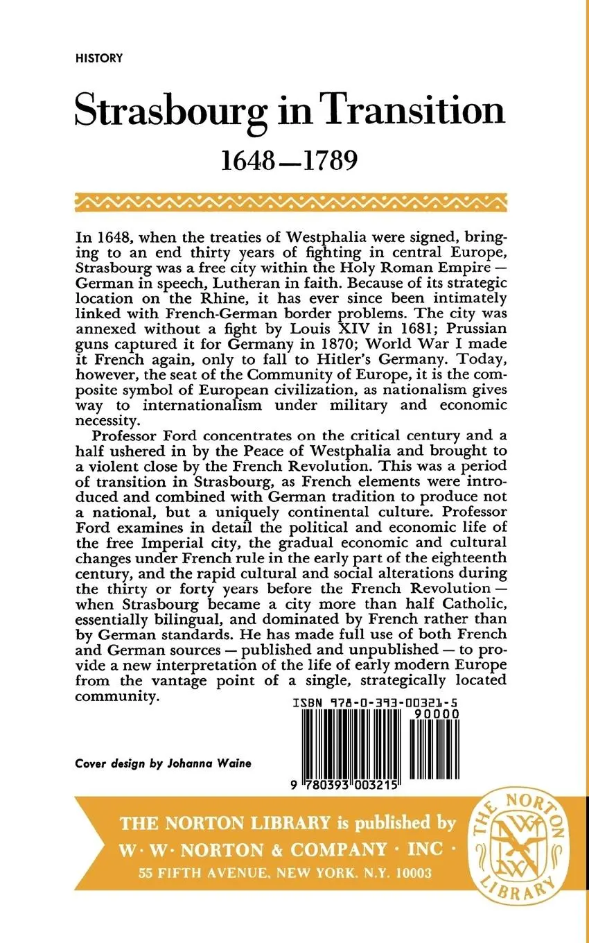 Rückseite: 9780393003215 | Strasbourg in Transition | Franklin L. Ford | Taschenbuch | Englisch