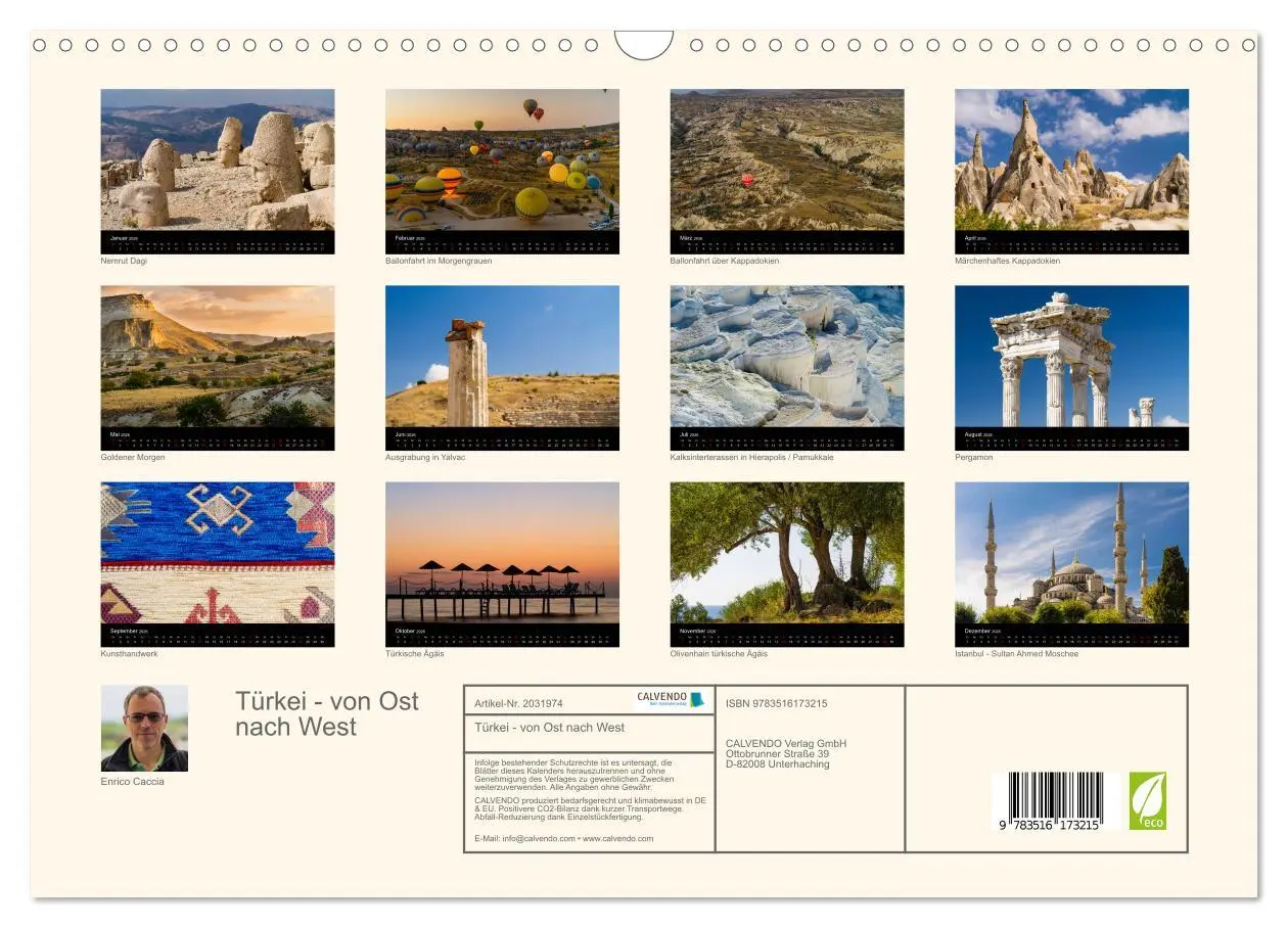 Bild: 9783516173215 | Türkei - von Ost nach West (Wandkalender 2026 DIN A3 quer),...