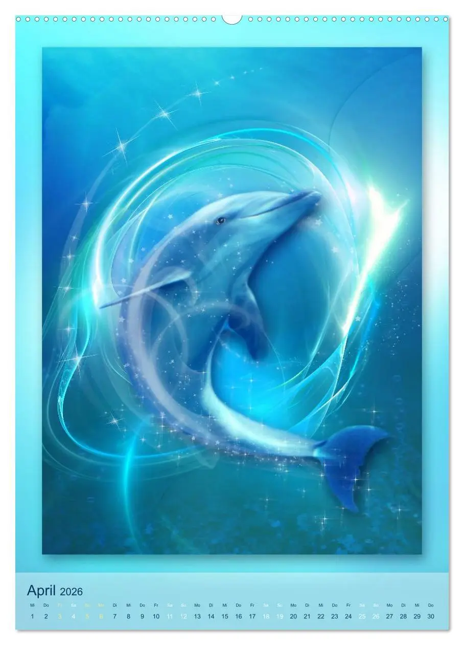 Bild: 9783516483215 | Delfine - Kalender (Wandkalender 2026 DIN A2 hoch), CALVENDO...