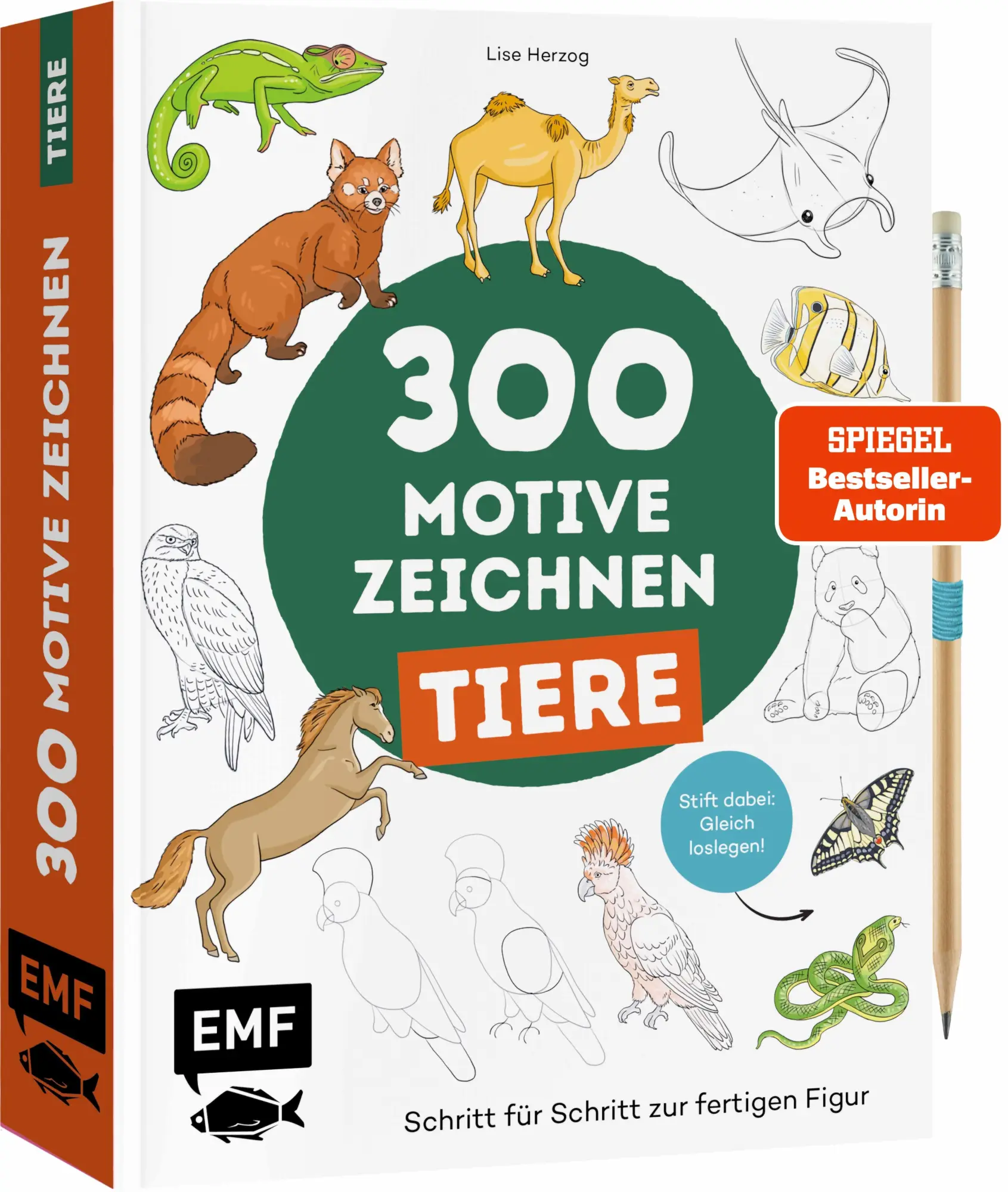 Cover: 9783745933215 | 300 Motive zeichnen - Tiere | Lise Herzog | Taschenbuch | 448 S.