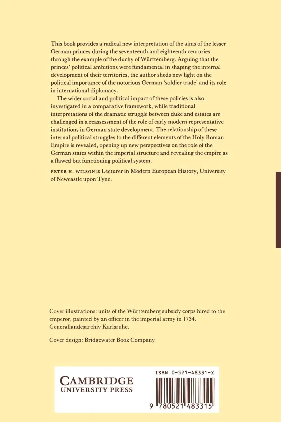 Rückseite: 9780521483315 | War, State and Society in Wurttemberg, 1677 1793 | Peter H. Wilson